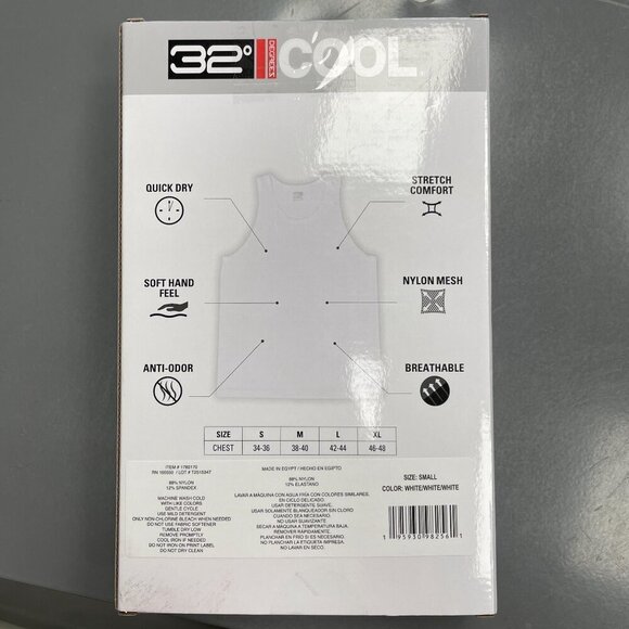 NEW 32 Degrees Cool Size S 3-Pack Comfort Mesh Tank White - Picture 3 of 5